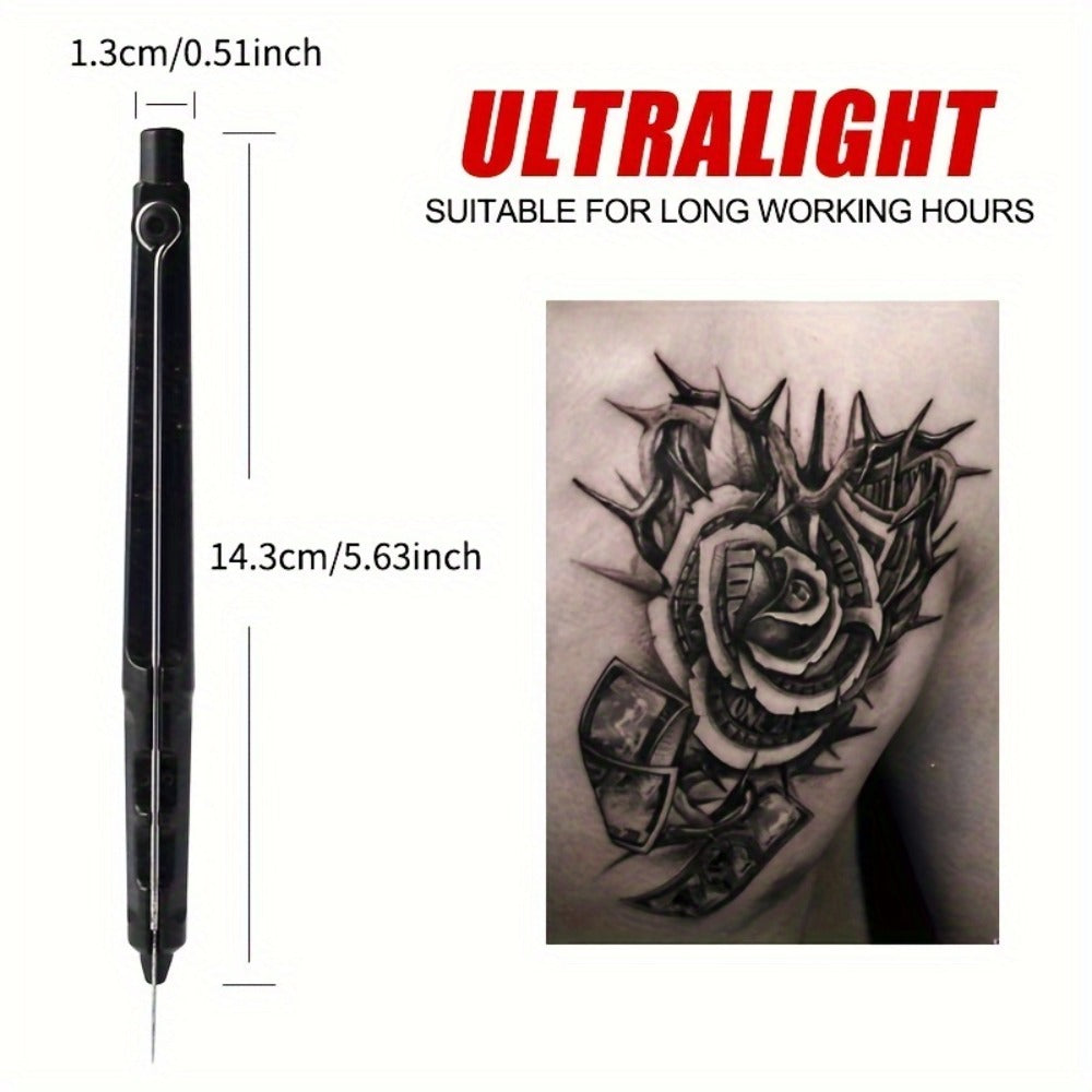 Tattoo Supplies Kit, A4 with Pattern Tattoo Transfer Paper - No Drawing Required, Stylus And Ink Pen for Beginners DIY Tattoos with Needles, Black Red Ink, Transfer Gel No Electricity Required, DIY Tattoo At Home Without Power Supply