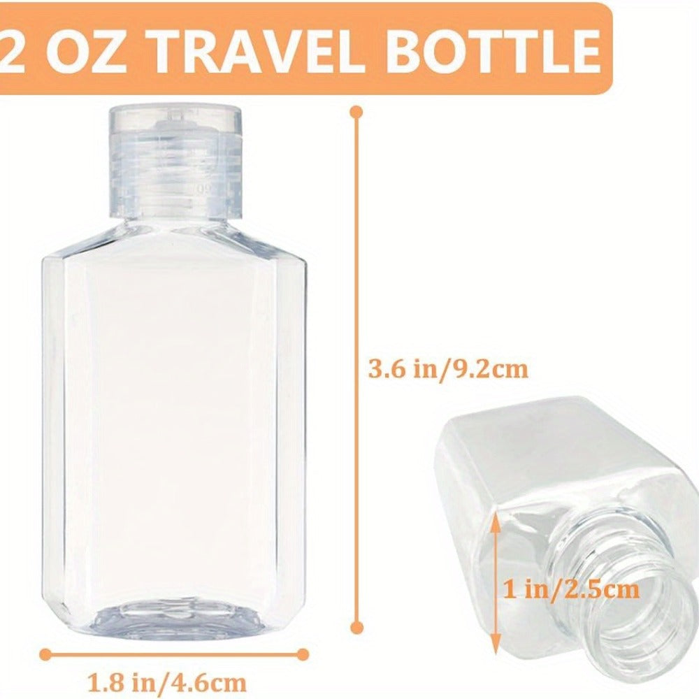 Travel Bottles 2oz Flip Cap 40 Pack Clear Plastic Refillable Portable Squeeze Containers for Hand Sanitizer Shampoo Soap Toner Lotion TSA Approved Travel Size