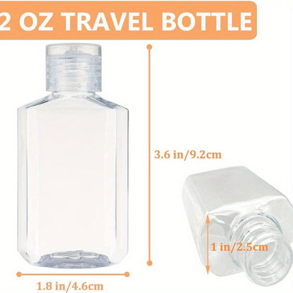 Travel Bottles 2oz Flip Cap 40 Pack Clear Plastic Refillable Portable Squeeze Containers for Hand Sanitizer Shampoo Soap Toner Lotion TSA Approved Travel Size