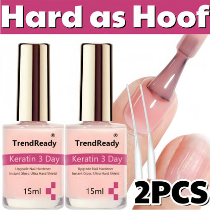 Nail Strengthener Treatment – 2 Pack | Nail Hardener Base Coat, Protein Repair Formula, HEMA-Free, Ridge Filler, Clear Polish for Weak Brittle Nails, Fast Dry, Long Lasting
