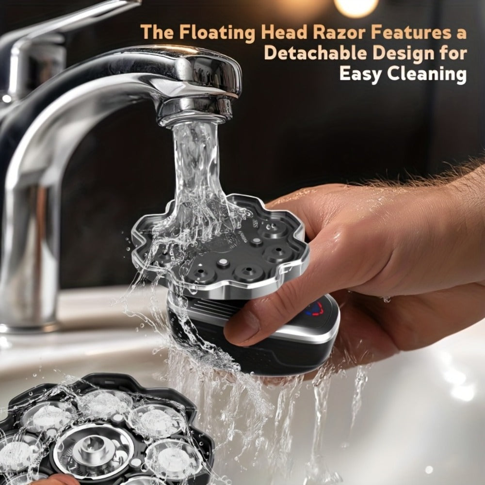 9D Upgraded Version, Men's Electric Shaver, IPX5 Waterproof Wet And Dry Double Shaving, LED Screen Display+USB-C Fast Charging, 9/7 Rotary Cutter for Bald Head, Nose Hair Trimming+Cleansing Massage Set
