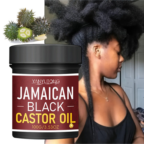 Jamaican Black Castor Oil 100g Pure Cold-Pressed - Hydrates Scalp Strengthens Hair & Promotes Eyelash Growth - High-Density Nourishing Hair Oil for Dry Damaged Hair