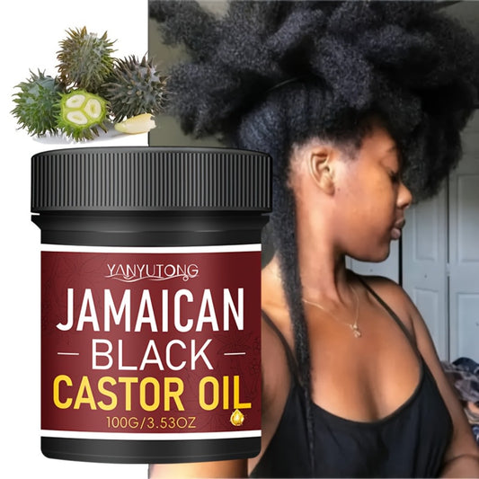 Pure Cold-Pressed Jamaican Black Castor Oil for Hair Care And Light Beige Color - Hydrates The Scalp, Fortifies And Nourishes Hair, High-Density Formula Suitable for Both Hair And Eyelashes