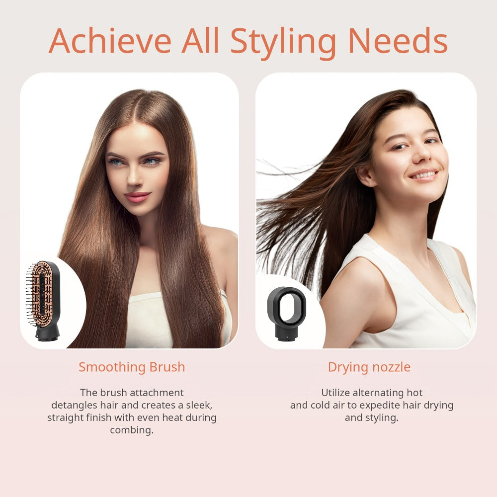 Professional Multi-Functional Hot Air Brush, Negative Ion Tech For Frizz-Free Hot Air, Hair Dryer Brush And Styler, Air Styling Brush Combines, Curling Iron, Massage Straightening Brush, Multiple Temperature & Wind Speed Settings