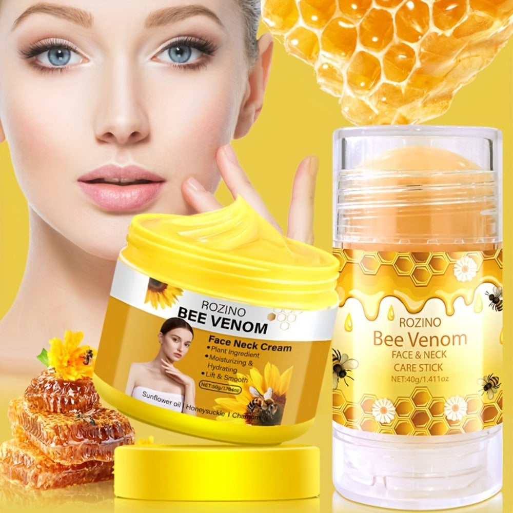 Honey Skincare Set 4pcs Natural Plant-Based - Hyaluronic Acid & Squalane Body & Face Care Kit for All Skin Types - Gentle Moisturizing Skin Care Gift Set Women