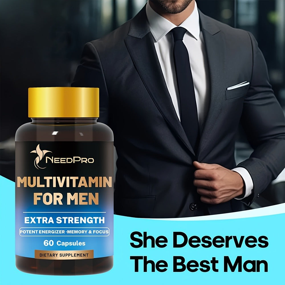 120 Capsules Men'S Vitamin, Rich in Vitamin C, Vitamin A, Vitamin D, Vitamin B6, Folic Acid, Zinc, Biotin, Vitamin B12, Exercise - Healthy Supplement