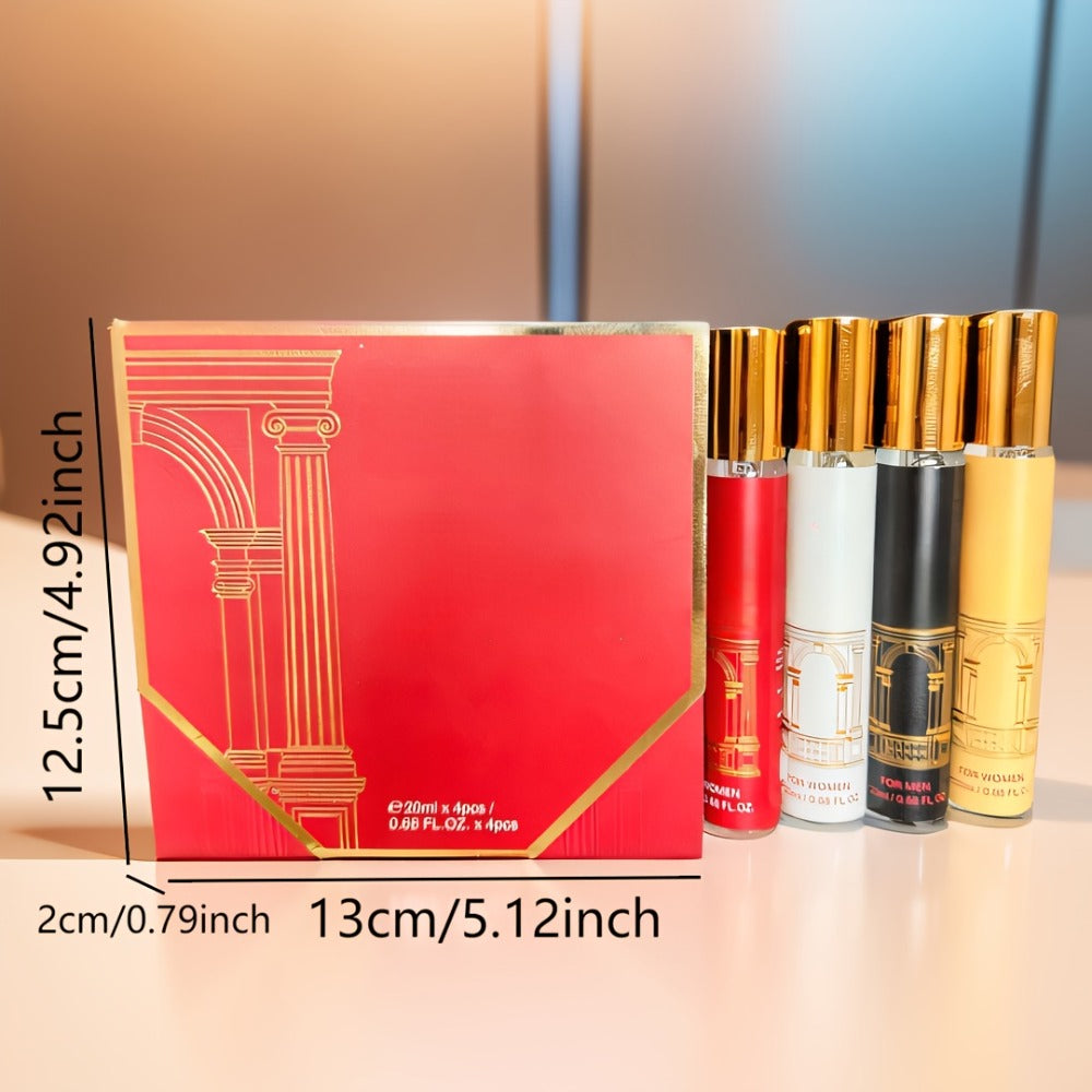 Travel Size Perfume Gift Set 4 Piece Mini Fragrance Collection - Long Lasting Fresh Floral Scents 20ml 30ml - Womens Unisex Cologne for Mothers Day Valentines Birthday