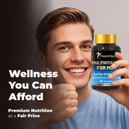 Men's Multivitamin 120 Capsules – Complete Daily Vitamin with Vitamin C, A, D, B6, B12, Zinc, Biotin & Folic Acid – Energy, Immunity & Exercise Support – Healthy Supplement for Men