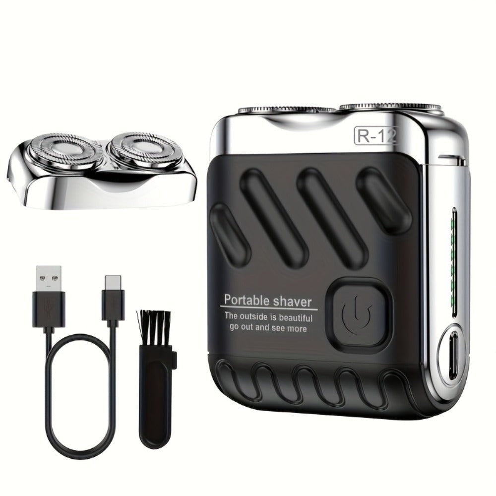 New Mini Version Electric Portable Dual Blade Floating Men'S Electric Shaver, Available In Three Colors, Clean Shaving, USB Charging, Preferred Gift Giving Option