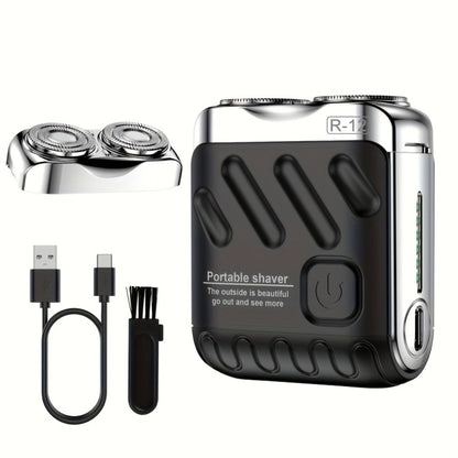 Portable Mini Electric Shaver for Men Dual Floating Blade USB Rechargeable – Cordless Travel Shaver Waterproof & Digital Display Upgrade Multiple Colors, Great Gift for Him