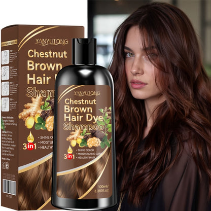 Hair Dye Shampoo Natural Plant Pigments – Covers Gray Hair Fast | 3.38oz Travel Size in Black, Brown & Chestnut Brown | Gentle, Moisturizing Color Shampoo