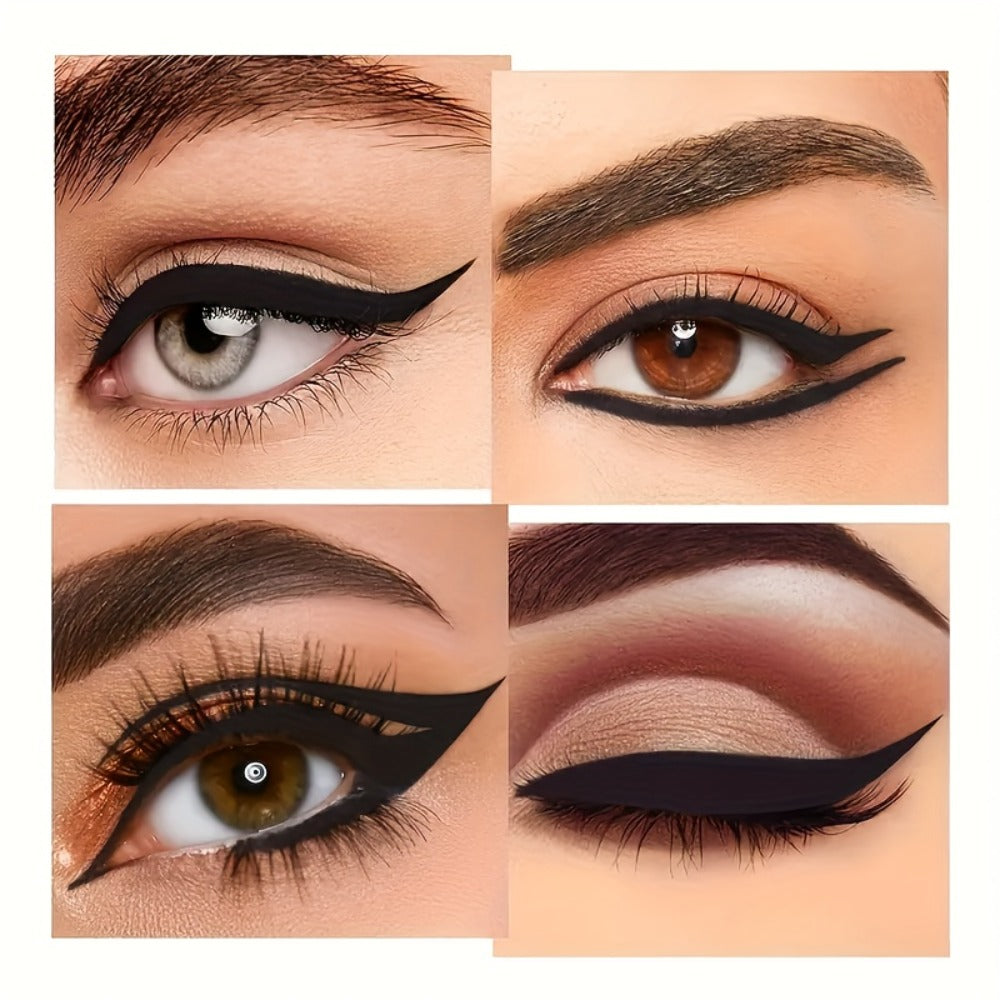 Eyeliner Gel Stick 2/4PCS 24-Hour Long-Lasting Waterproof Matte Fast-Drying Non-Smudge Eye & Lip Liner with Brush for Everyday Party Makeup