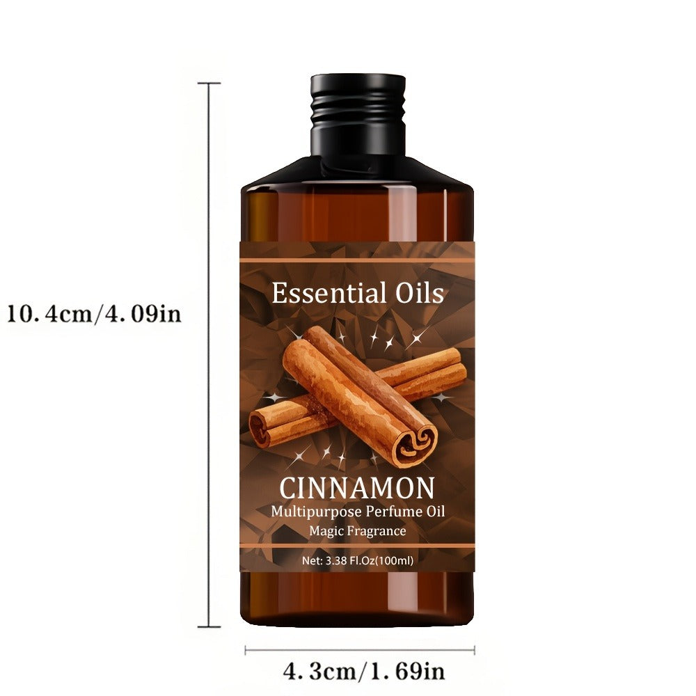 Cinnamon Essential Oil, 100Ml/3.38 Fl.Oz, 100% Pure Care Grade for Nail, Hair & Skin Care, Massage, Moisturizing Massage Essential Oil for Men And Women, Meditation Gift, Perfect Christmas Gift