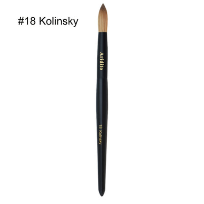 Kolinsky Acrylic Nail Brush Round Head with Black Wooden Handle – Professional Nail Art Brush for Acrylic Extensions & Manicure – Sizes #8 #10 #12 #14 #16 #18 for Salon & Home Use