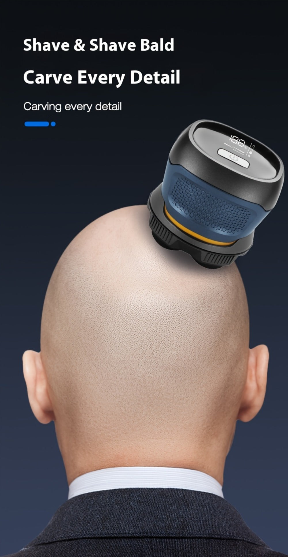 10W High Power 6D Floating Six-Head Bald Head Electric Hair Clipper | Self-Assist Hair Trimming Artifact With Large Capacity Lithium Battery Type-C Charging 1400Mah, Two-Speed Adjustment, Travel Lock, Led Smart Digital Display