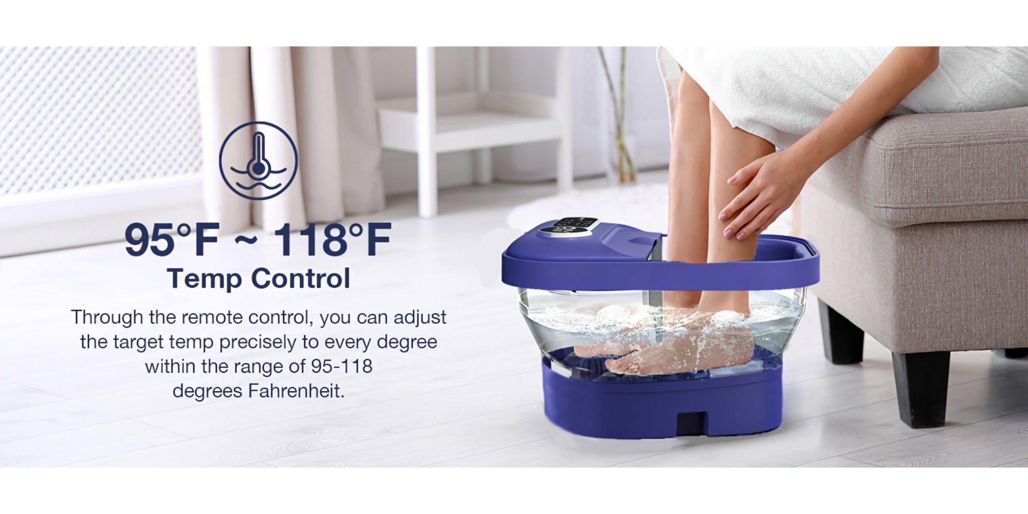 Collapsible Foot Spa And Massager With Heater And Temperature Control, Foot Bath Bowl With Bubbles, Six Massage Rollers, Vibration And Red Light, Foot Soak. Best Mothers Day Gifts