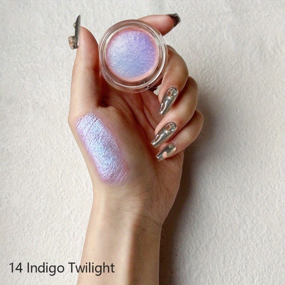 Glitter Eyeshadow Gel Jelly Holographic Shimmer, Indigo Twilight Gradient Purple Eye Makeup, Waterproof Long-Lasting Formula for Party Halloween Festival Looks