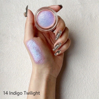 Glitter Eyeshadow Gel Jelly Holographic Shimmer, Indigo Twilight Gradient Purple Eye Makeup, Waterproof Long-Lasting Formula for Party Halloween Festival Looks