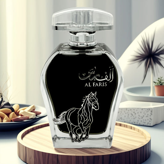 AL FARIS Black Mustang, Men's Perfume In The Middle East Of Dubai, Arabia, Men's Cologne, Men's Eau De Toilette, Men's Clear Perfume, Lasting Good Smell, 3.4oz, Fragrance Rate 18% -25%, Oriental Tone, Increase Male Fremont, Attract The Opposite Sex
