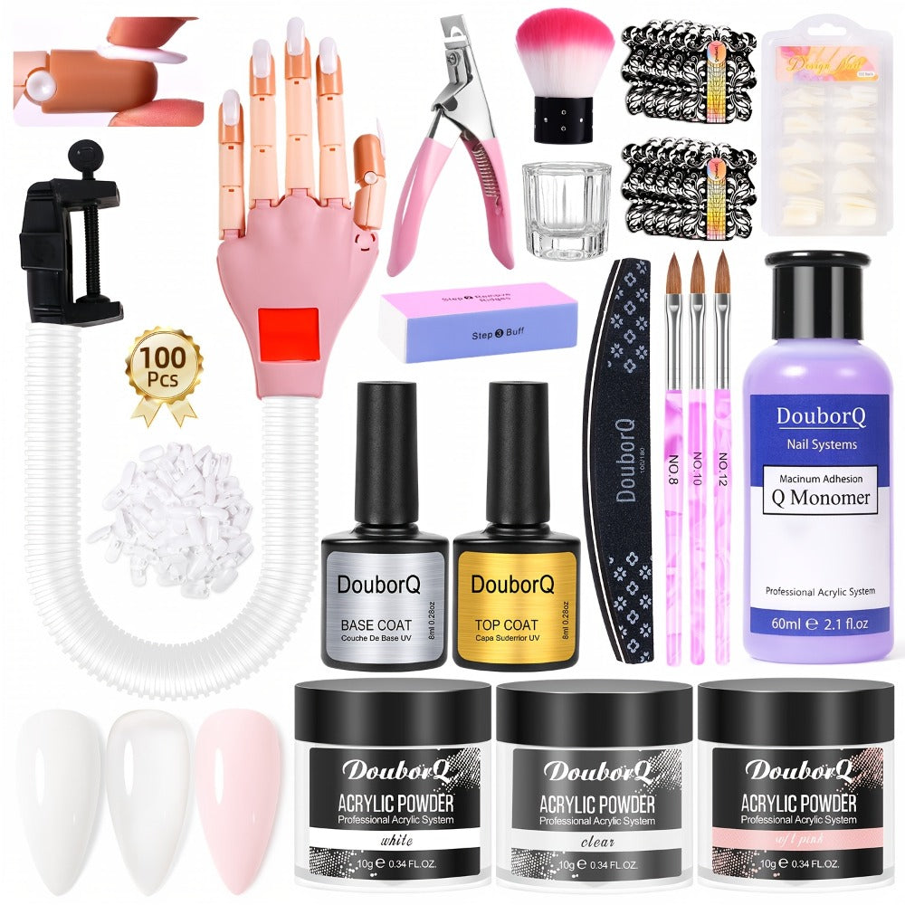 Acrylic Nail Exercise Hand, Flexible Nail Exercise Hand Training Kit, Nail Practice Fake Nail Glove Set