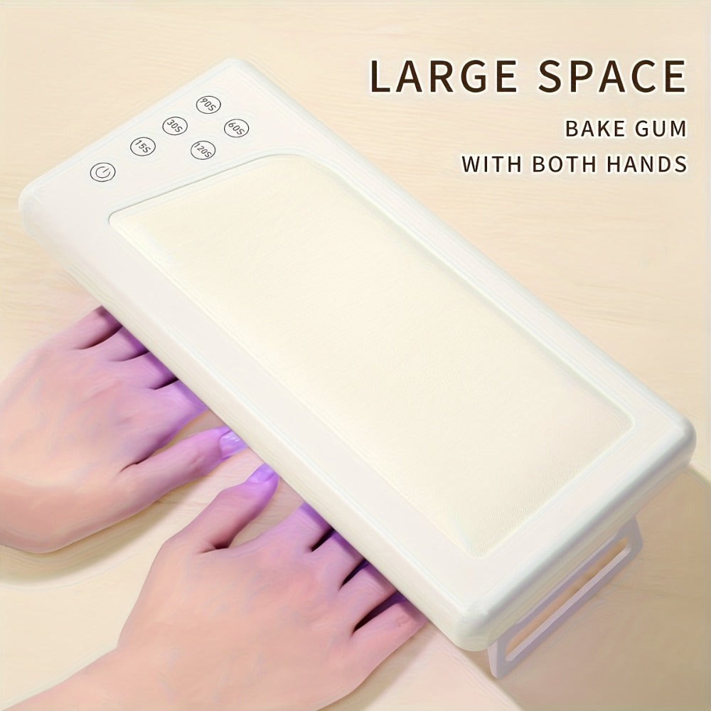 1pc Square LED Hand Pillow Nail Lamp Glue Dryer, Fast Nail Dryer Nail Polish Lamp with for Finger Nails, Toe Nails Salon (White)