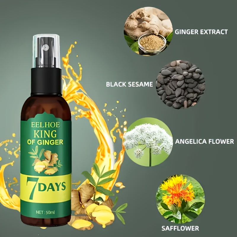2 Bottles Of Ginger Hair Oil And Biotin Hair Serum, Suitable for All Hair Types, 7-day Ginger Nourishing Massage, Moisturizing And Hair Care, A Perfect Valentine's Day And Mother's Day Gift for Both Men And Women