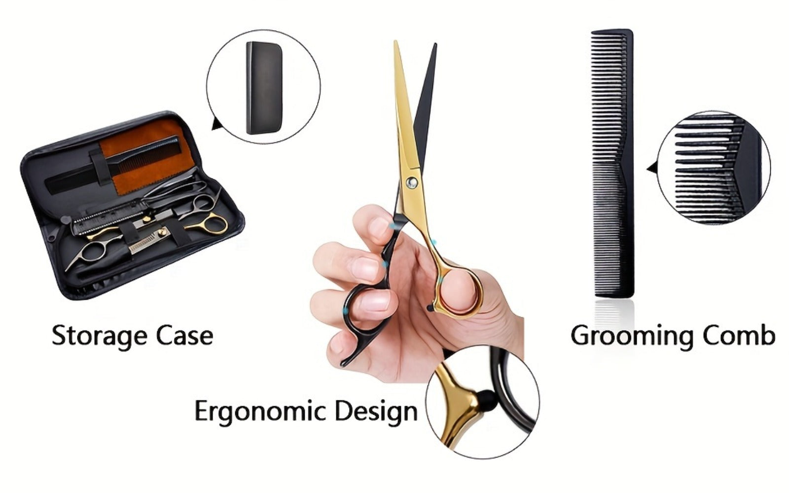 13 PCS Hair Cutting Scissors Kit, Professional Barber Shears Set With Hair Scissors Thinning Shears, Hair Cutting Shears Hair Cut Blending Salon Scissor For Men Women