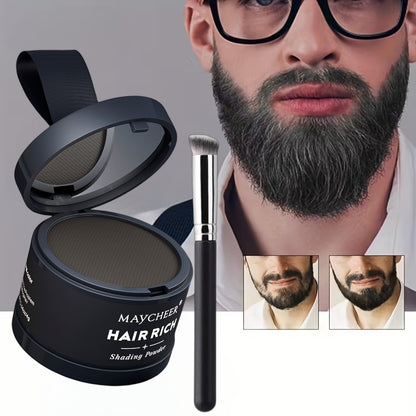 Beard Touch-Up Powder for Men — Instant Gray Coverage & Hair Filler for Beard, Eyebrows, Hairline | Natural Thickness Effect | 5 Colors Available
