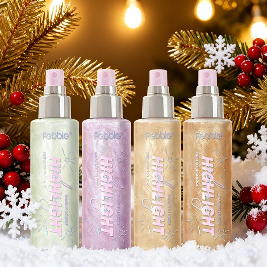 Glitter Spray for Body Face Hair Long-Lasting Luminous Shimmer Spray Lightweight Non-Greasy Radiant Glow Makeup for Festival Party Everyday Wear 4 Shades