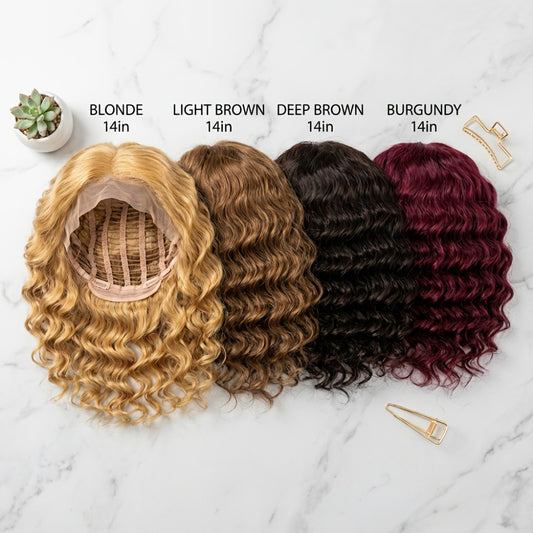 Instant Curly Bob! Glueless Deep Wave Wig, Rose Net Cap for Secure Fit, Trendy 2026 Hair, Multiple Colors Available
