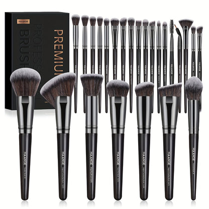 Makeup Brush Set 25-Piece Professional - Soft Fluffy Foundation Blush Eyeshadow Brushes for Beginners, Travel Portable with Gift Box