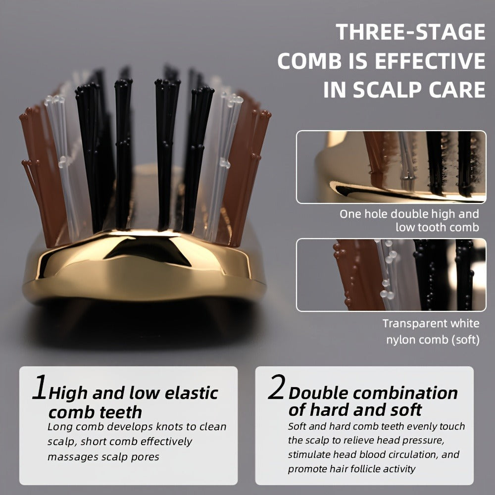 1pc Electroplated Hairdressing Comb Scalp Massage Air Cushion Comb Anti-static Hairdressing Comb with Gift Box