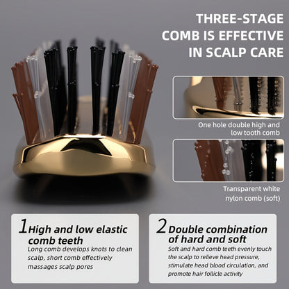 Air Cushion Comb Scalp Massage Brush Anti-Static Detangling Hair Comb Electroplated Hairdressing Comb with Gift Box – Rose Gold, Silver, Gold
