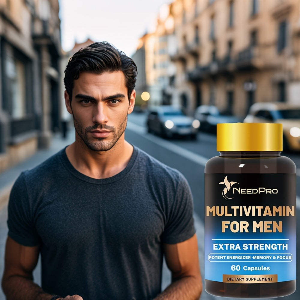 120 Capsules Men'S Vitamin, Rich in Vitamin C, Vitamin A, Vitamin D, Vitamin B6, Folic Acid, Zinc, Biotin, Vitamin B12, Exercise - Healthy Supplement