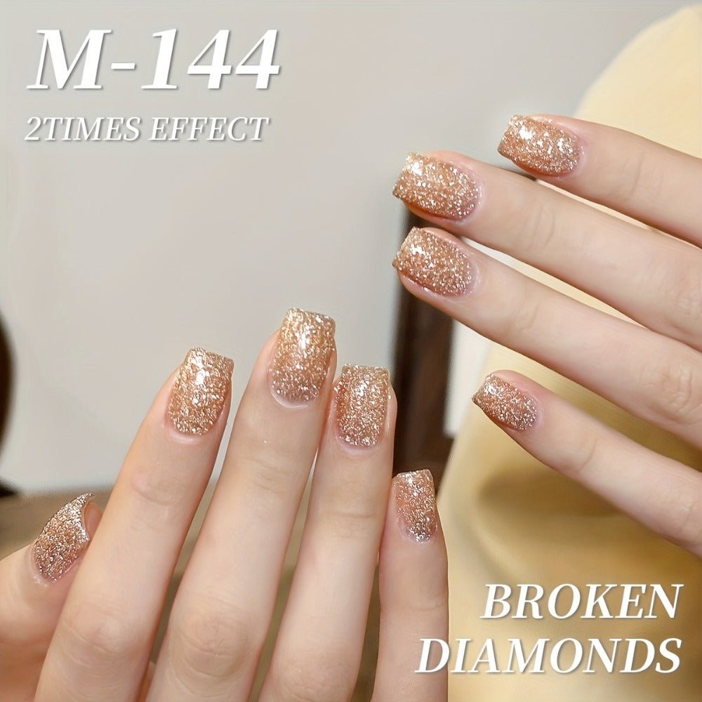 Spring Nail Art 2025 Pastel Sparkling Gel Nails Designs 5Colors Set 0.51oz Nail Gel Polish Soaking LED Nail Gel Salon Female Nail Art Tools Fashion Glamorous Nails Luxury Nail Designs