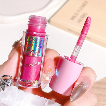 Lip Gloss & Lip Stain Set — Waterproof 24H Long-Lasting, Glitter Shine, Moisturizing Lip Oil, Berry Coral Pink Red Shades, High-Impact Color for Festivals & Everyday Glam