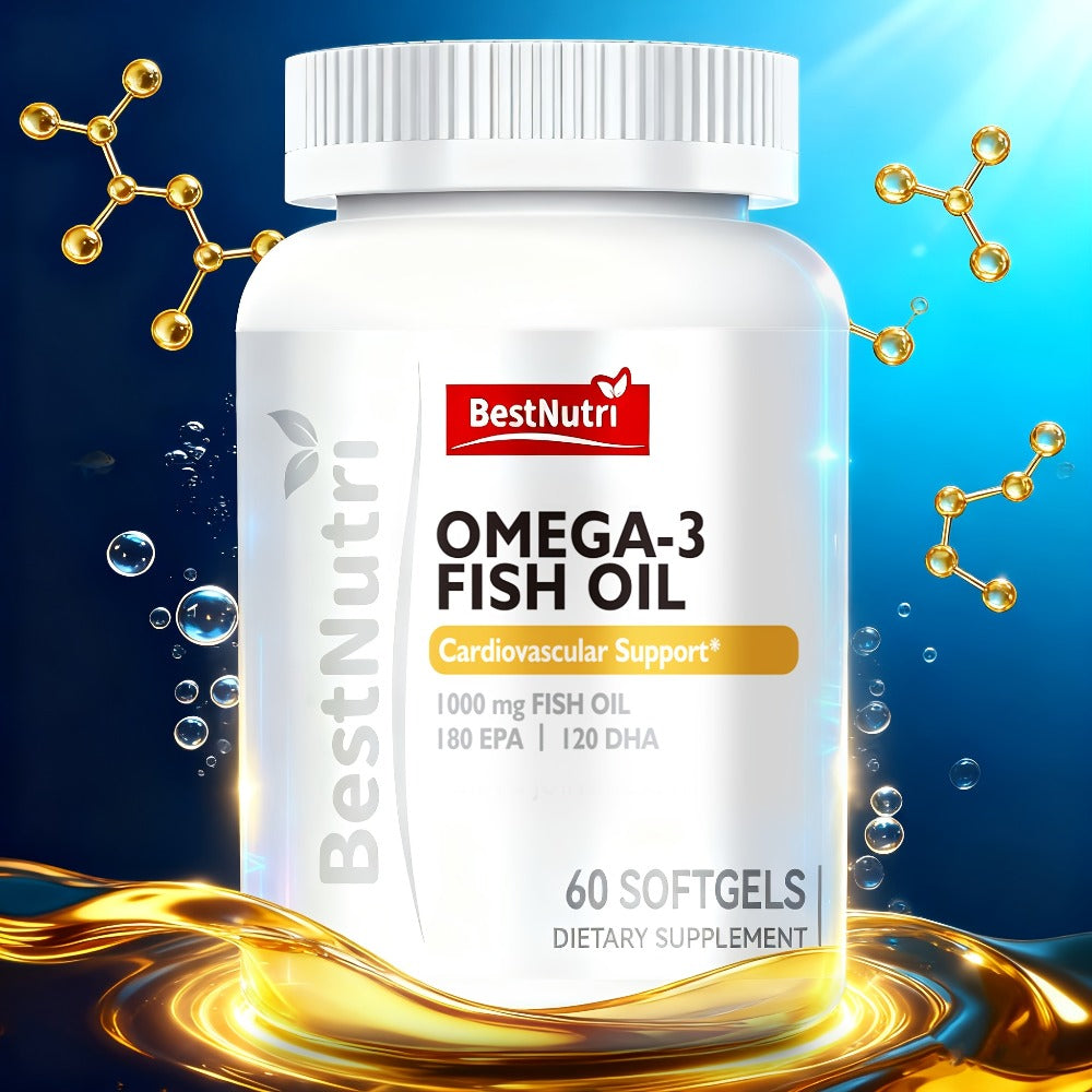 Omega-3 Fish Oil - 2000mg Per Serving, EPA & DHA for Brain Vitality & Heart Health, Cold - Extracted, CGMP, Suitable for Young Adults & Adults - Omega-3 PRO (60 Sgels); Omega-3 PRO (90 Sgels); New Upgrade (60 Sgels); New Upgrade (90 Sgels)