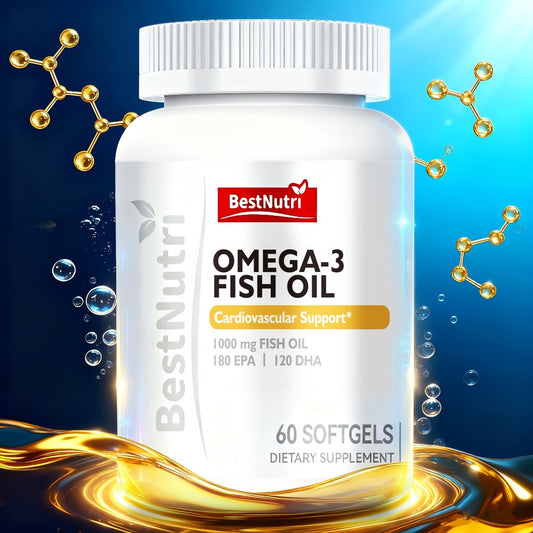 Omega-3 Fish Oil - 2000mg Per Serving, EPA & DHA for Brain Vitality & Heart Health, Cold - Extracted, CGMP, Suitable for Young Adults & Adults - Omega-3 PRO (60 Sgels); Omega-3 PRO (90 Sgels); New Upgrade (60 Sgels); New Upgrade (90 Sgels)