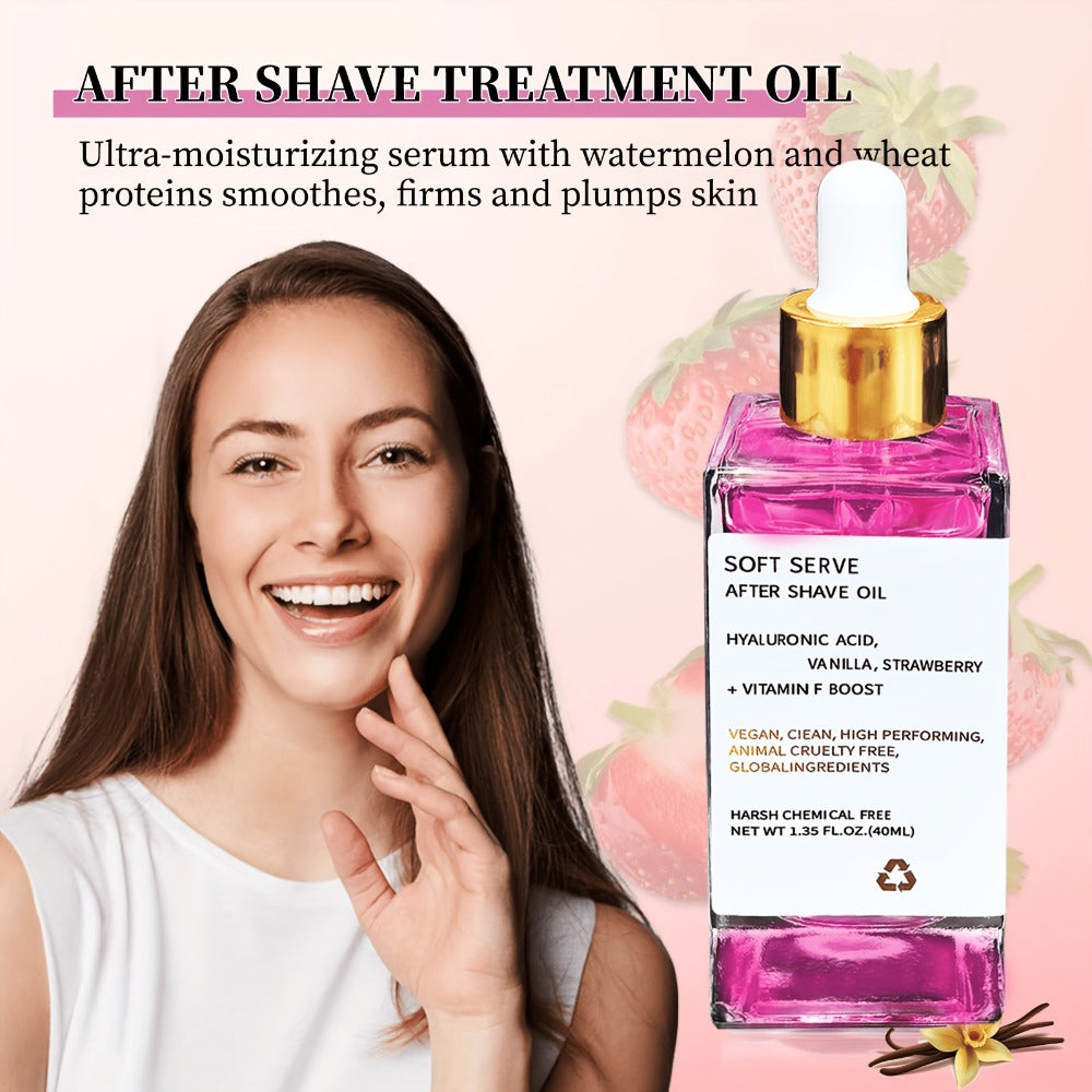 2pcs * 1.35oz Unisex Hypoallergenic Strawberry Vanilla After Shave Oil, Moisturizes and Soothes Skin, Enriched with Glycerin, Suitable for All Skin Types, Beard and Mustache Care, Ideal for After Shave, Body Oil, Face Oil, Christmas/New