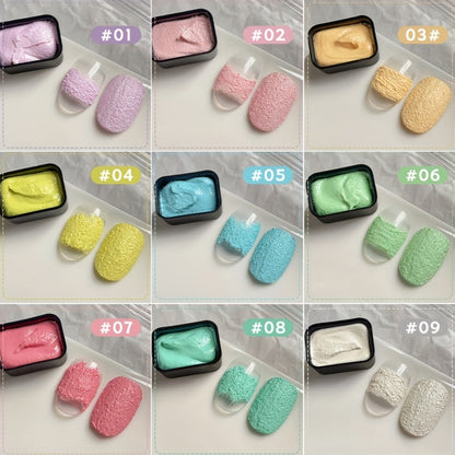 Plaster Gel Nail Art Set 9 Colors - No-Wipe High Saturation Gypsum Gel Polish with 3D Macaron Shades for Nail Art Designs - Salty & Sweet Palette for Salon & Home DIY Nail Projects