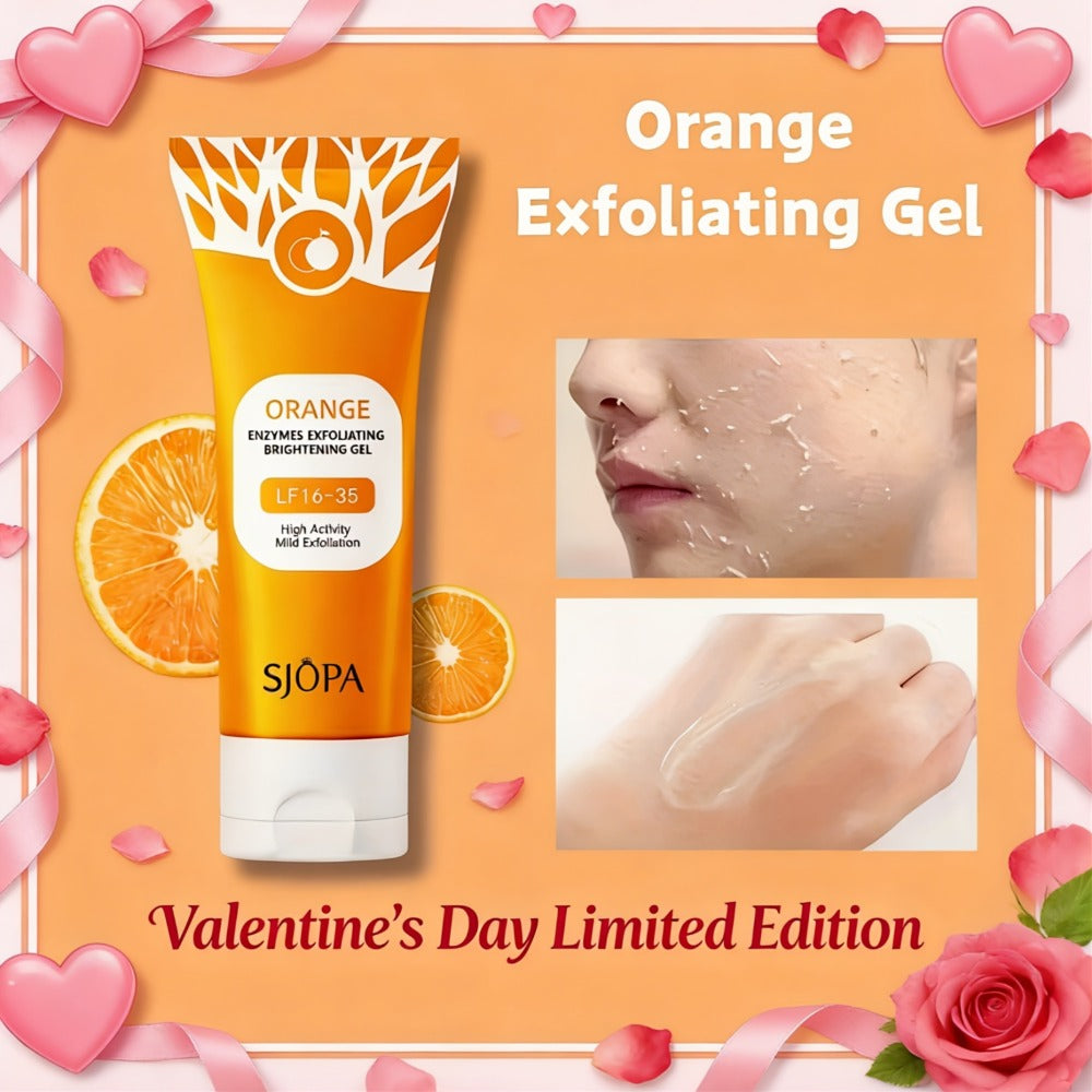 Exfoliating Face Gel Orange Vitamin C Salicylic Acid Brightening Pore Cleansing Alcohol Free Moisturizing Physical Exfoliant for All Skin Types Daily Use 100g