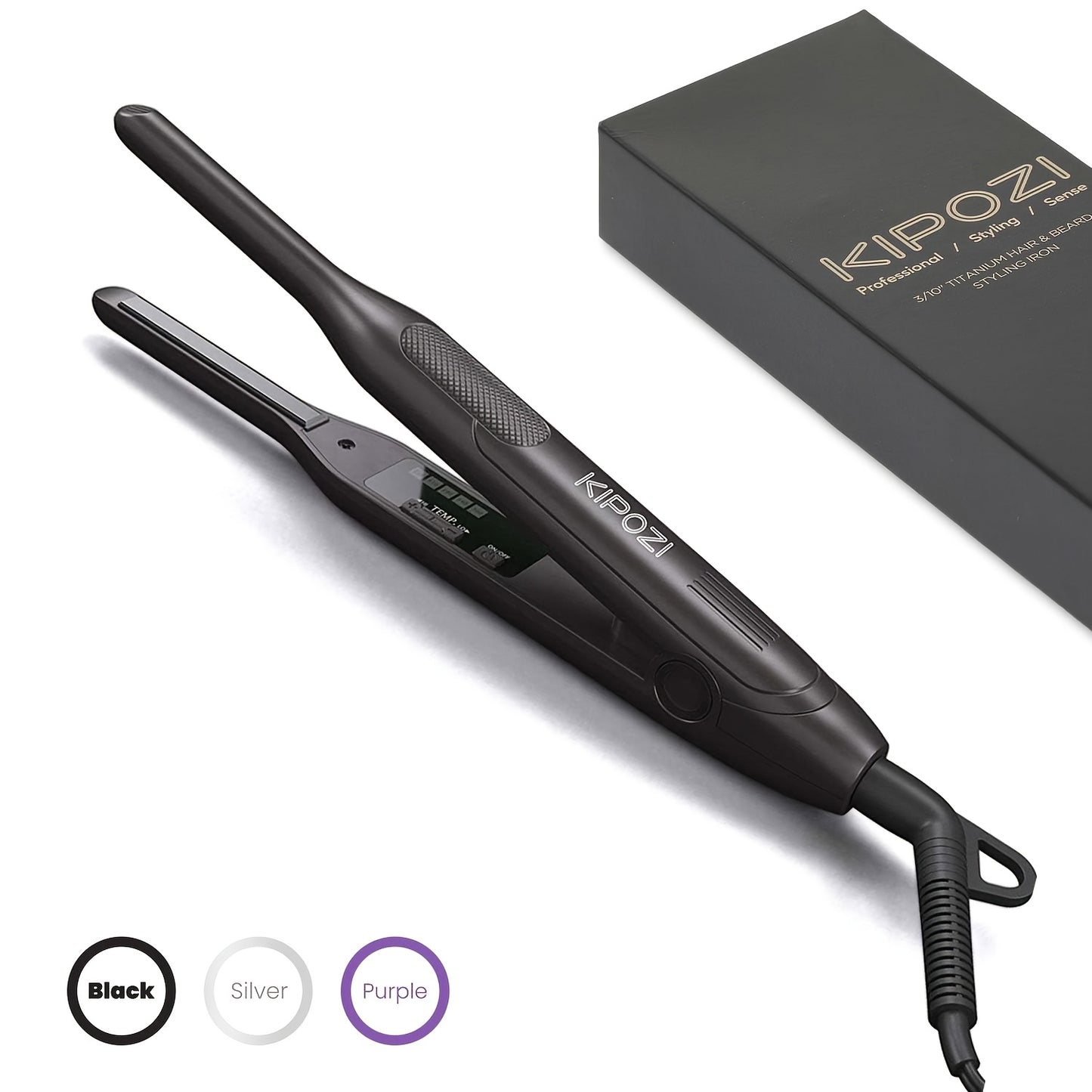 Mini 0.3 Inch Hair Straightener 2-in-1 Curler Titanium Plates 5 Heat Settings 450°F Dual Voltage Beard Bangs Short Hair Styling Tool Unisex for Men Women Valentine Gift