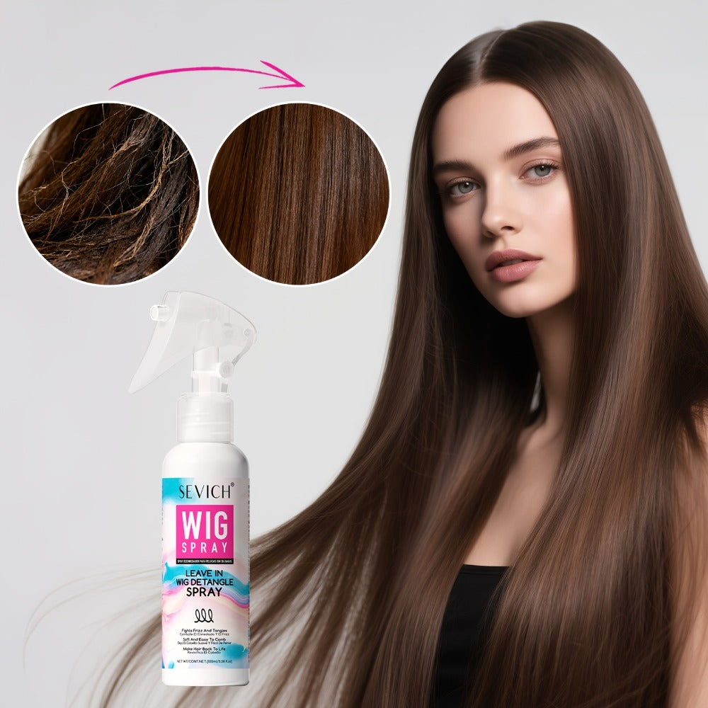 Wig Leave-In Detangling Spray for Wigs & Extensions | Featherlight Frizz Control | Strengthens Fibers | No Residue Easy Comb-Through | Long-Lasting Floral Fragrance Daily Wig Care