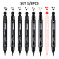 [Quick Dry Waterproof] 8 Styles Eyeliner Stamp Red Black Liquid Eyeliner Pen Double-Ended Lazy Eye Liner Pencil Quick Dry Waterproof Eye Makeup