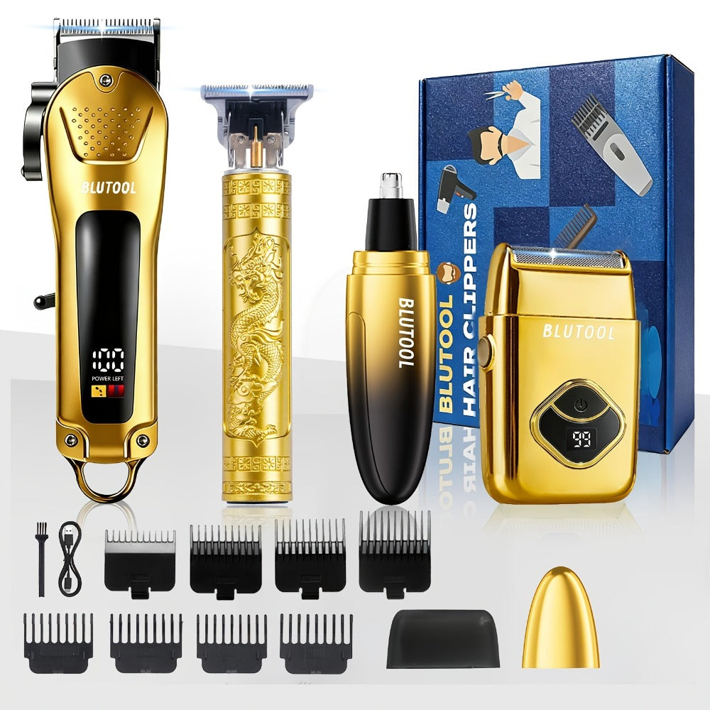 2/4 Piece Men's Grooming Set: Hair Clipper  Electric Shaver. Supports USB Charging, Offers Cordless Portability, Features An LED Display a Precision Grooming Tool Designed Exclusively for Men. The Ideal Gift for A Father, Husband, or Boyfriend.