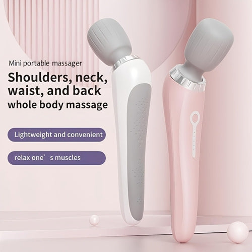 Handheld Electric Massager Wand — 5-Speed Vibration, USB Rechargeable, Full Body Massage for Neck Back Legs Waist Foot, Portable Relaxation Tool Gift for Men Women Athletes Seniors