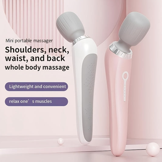 1pc Portable Electric Massager, Handheld Massage Wand, 5-Speed Adjustment, USB-Rechargeable Relaxation Massager Vibrating Massage for Neck, Back, Legs, And Waist Foot Sole Vibration Relaxation Ideal Gift for Men, Women, Athletes, And Seniors