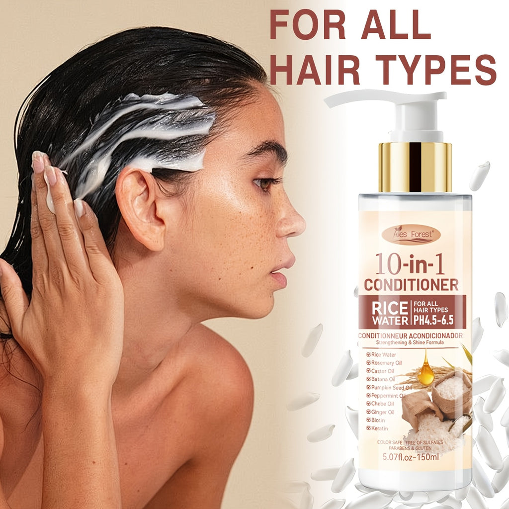 2pcs Set [For Thicker-Looking Hair] 15-Day Fermented Rice Water Shampoo And Conditioner. 10-In-1 Multi-Effect Hair Care: Volumizing, Anti-Frizz, Heat Protection. Deep Cleansing And Repairs Damaged Hair. Long-Lasting Fragrance. Best Gift Choice