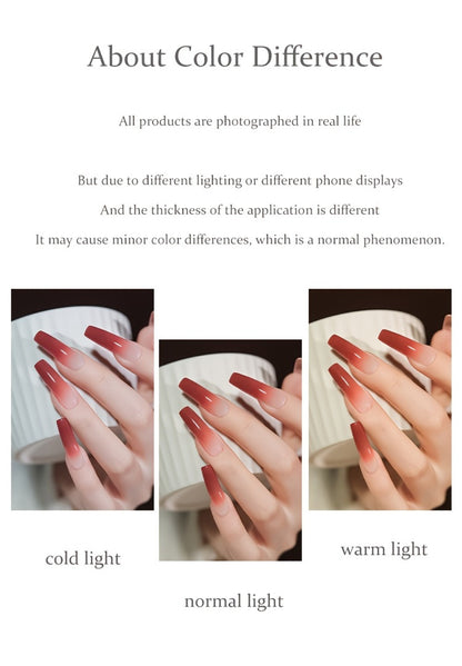 Gel Nail Polish Set 9 Colors Candy Glass Gradient Effect Fall Winter Shades Long-Lasting Durable Nail Art for Salon & Home Manicure Gift