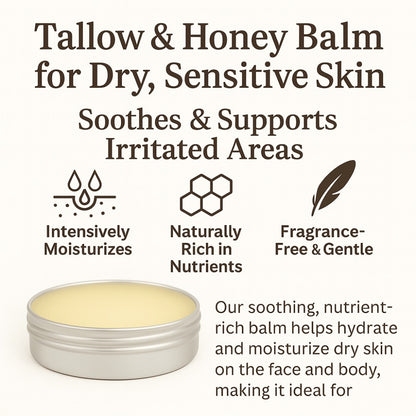 Tallow Balm Grass-Fed Moisturizer Natural Handcrafted Skin Balm for Dry Skin Hands Legs Body 3 Scents Chamomile Rose Honey Frankincense Myrrh Nourishing Whipped Tallow Skin Care Balm Unisex